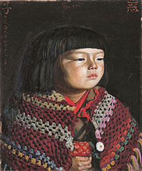 岸田劉生《毛糸肩掛せる麗子肖像》1920年