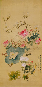 渡辺小華「渉園九友図」