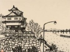 《豊橋の城(豊橋)》 版画 制作年不詳