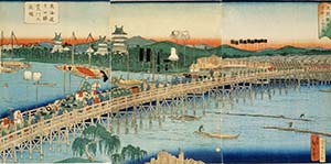 東海道吉田駅豊川之長橋 二代歌川広重