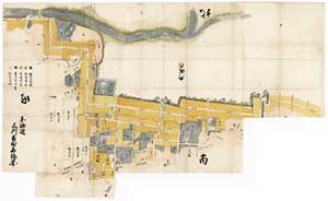 《東海道吉田宿絵図》(橋良文庫) 江戸時代